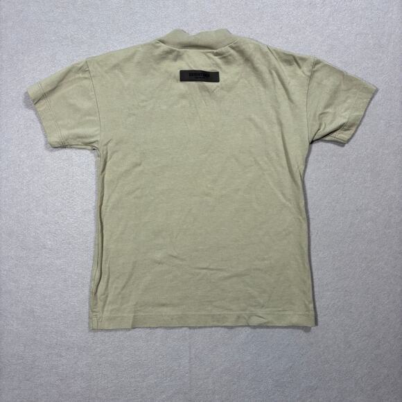 Essentials Fear of God Kids Tee Shirt-Short Sleeve Youth Sz 6/7 tan olive Logo - Picture 2 of 7